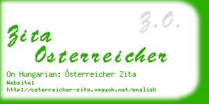 zita osterreicher business card